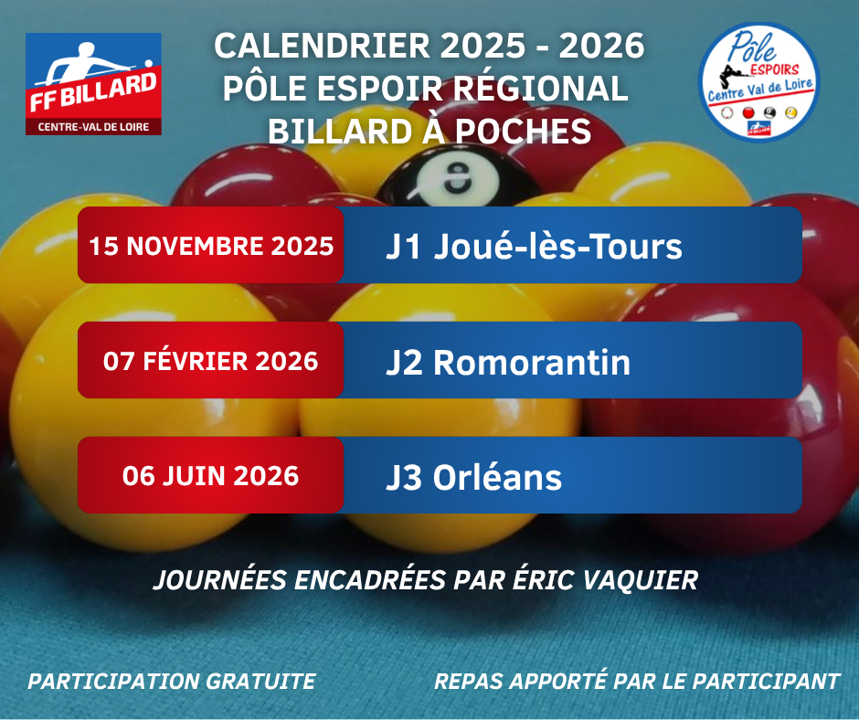 Calendrier pole espoir BAP